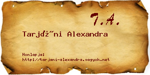 Tarjáni Alexandra névjegykártya
